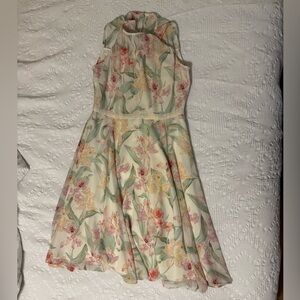 Ann Taylor Floral Dress - Cream and Pink